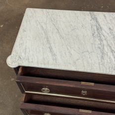 Antique French Louis XVI Mahogany Commode with Carrara Marble