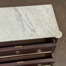 Antique French Louis XVI Mahogany Commode with Carrara Marble