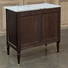 Antique French Louis XVI Mahogany Commode with Carrara Marble