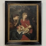 18th Century Framed Oil Painting on Canvas of Madonna, Child & Angel ~ Flemish School