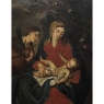 18th Century Framed Oil Painting on Canvas of Madonna, Child & Angel ~ Flemish School