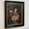 18th Century Framed Oil Painting on Canvas of Madonna, Child & Angel ~ Flemish School