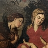 18th Century Framed Oil Painting on Canvas of Madonna, Child & Angel ~ Flemish School