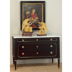 18th Century Framed Oil Painting on Canvas of Madonna, Child & Angel ~ Flemish School