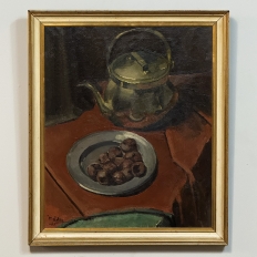 Mid-Century Framed Oil Painting on Canvas signed Moleton, dated 1951