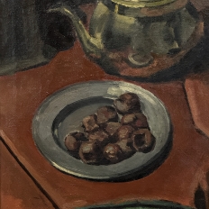 Mid-Century Framed Oil Painting on Canvas signed Moleton, dated 1951