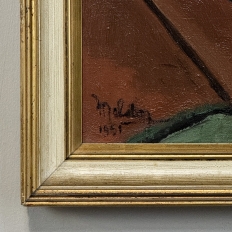 Mid-Century Framed Oil Painting on Canvas signed Moleton, dated 1951