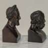 Antique Cast Bronze Busts of Plato & Epicurus for Display or Bookends