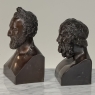 Antique Cast Bronze Busts of Plato & Epicurus for Display or Bookends