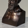 Antique Cast Bronze Busts of Plato & Epicurus for Display or Bookends