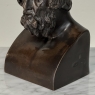 Antique Cast Bronze Busts of Plato & Epicurus for Display or Bookends