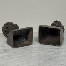 Antique Cast Bronze Busts of Plato & Epicurus for Display or Bookends