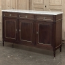 Antique French Louis XVI Mahogany Buffet with Carrara Marble