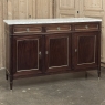 Antique French Louis XVI Mahogany Buffet with Carrara Marble