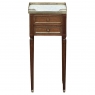 Antique French Directoire Mahogany End Table with Carrara Marble