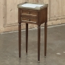 Antique French Directoire Mahogany End Table with Carrara Marble