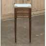 Antique French Directoire Mahogany End Table with Carrara Marble
