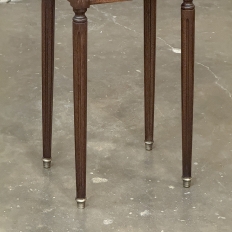 Antique French Directoire Mahogany End Table with Carrara Marble