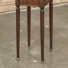 Antique French Directoire Mahogany End Table with Carrara Marble