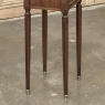 Antique French Directoire Mahogany End Table with Carrara Marble