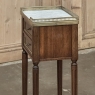 Antique French Directoire Mahogany End Table with Carrara Marble