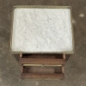 Antique French Directoire Mahogany End Table with Carrara Marble