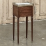 Antique French Directoire Mahogany End Table with Carrara Marble