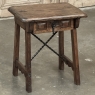 Pair Rustic Spanish End Tables with Wrought Iron