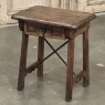 Pair Rustic Spanish End Tables with Wrought Iron