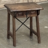 Pair Rustic Spanish End Tables with Wrought Iron