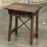 Pair Rustic Spanish End Tables with Wrought Iron