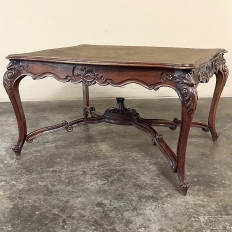 Antique French Louis XV Parquet Walnut Library Table ~ Center Table