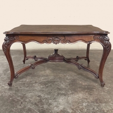 Antique French Louis XV Parquet Walnut Library Table ~ Center Table