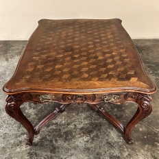 Antique French Louis XV Parquet Walnut Library Table ~ Center Table
