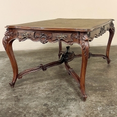 Antique French Louis XV Parquet Walnut Library Table ~ Center Table