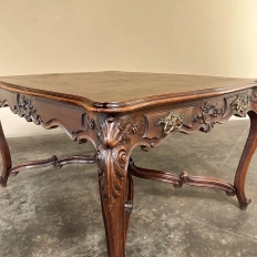 Antique French Louis XV Parquet Walnut Library Table ~ Center Table