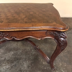 Antique French Louis XV Parquet Walnut Library Table ~ Center Table