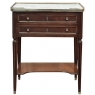 Antique French Directoire Mahogany End Table with Carrara Marble