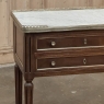 Antique French Directoire Mahogany End Table with Carrara Marble