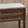 Antique French Directoire Mahogany End Table with Carrara Marble