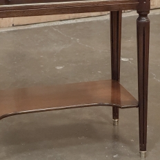 Antique French Directoire Mahogany End Table with Carrara Marble