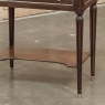 Antique French Directoire Mahogany End Table with Carrara Marble