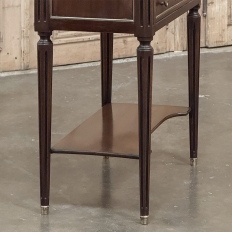 Antique French Directoire Mahogany End Table with Carrara Marble