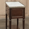 Antique French Directoire Mahogany End Table with Carrara Marble