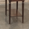 Antique French Directoire Mahogany End Table with Carrara Marble