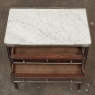 Antique French Directoire Mahogany End Table with Carrara Marble