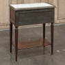 Antique French Directoire Mahogany End Table with Carrara Marble