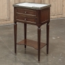 Antique French Directoire Mahogany End Table with Carrara Marble