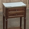 Antique French Directoire Mahogany End Table with Carrara Marble