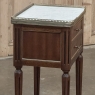 Antique French Directoire Mahogany End Table with Carrara Marble